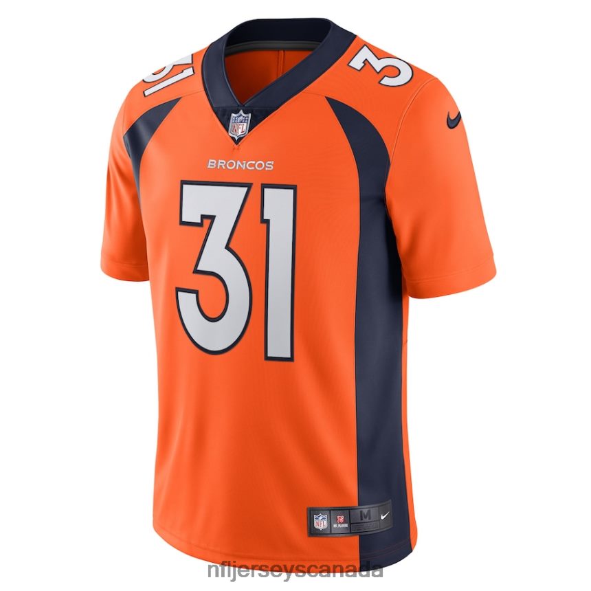 Men Denver Broncos Justin Simmons Nike Orange Vapor Limited Jersey Clothing NFL TBXFR63614