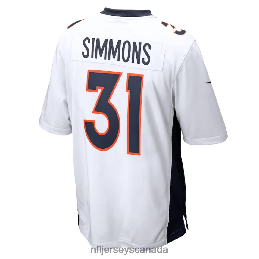 Men Denver Broncos Justin Simmons Nike White Game Jersey Clothing NFL TBXFR64954