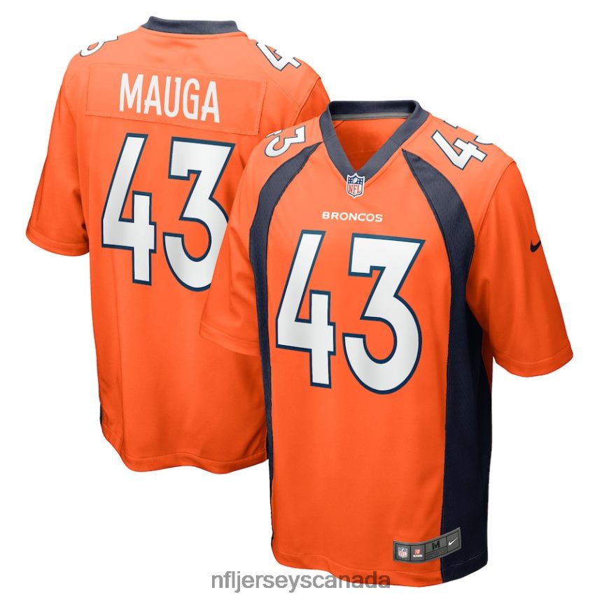 Men Denver Broncos Kanai Mauga Nike Orange Game Player Jersey Clothing NFL TBXFR66335