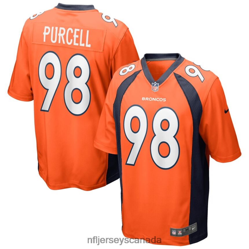 Men Denver Broncos Mike Purcell Nike Orange Game Jersey Clothing NFL TBXFR63690