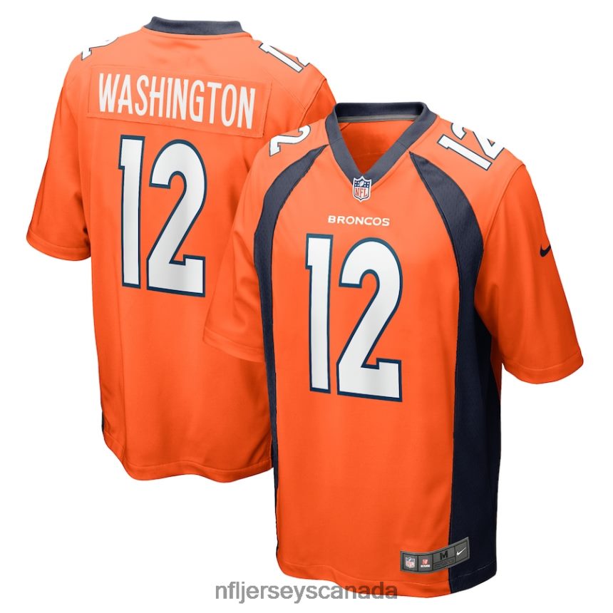 Men Denver Broncos Montrell Washington Nike Orange Game Player Jersey Clothing NFL TBXFR64969