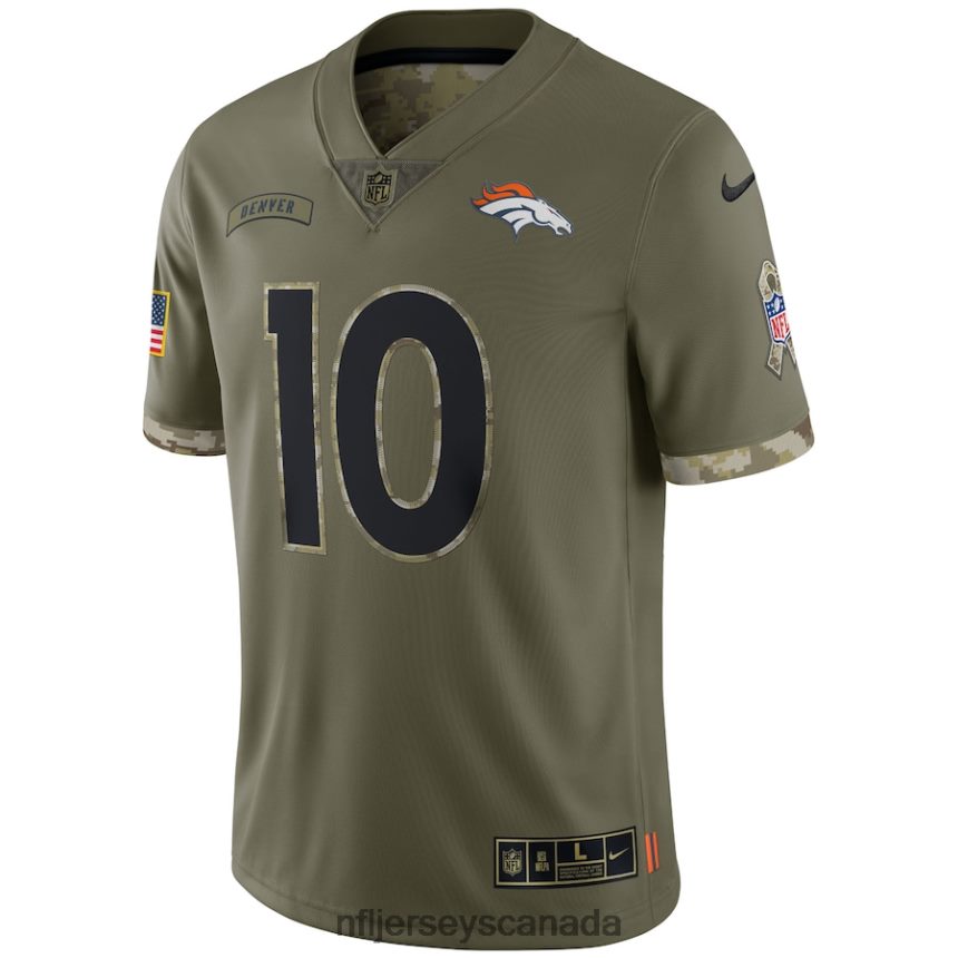 Men Denver Broncos Nike Olive 2022 Salute To Service Limited Jersey Clothing NFL TBXFR63043