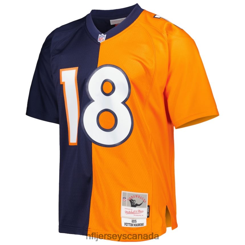 Men Denver Broncos Peyton Manning Mitchell  Ness Navy/Orange 2015 Split Legacy Replica Jersey Clothing NFL TBXFR62120