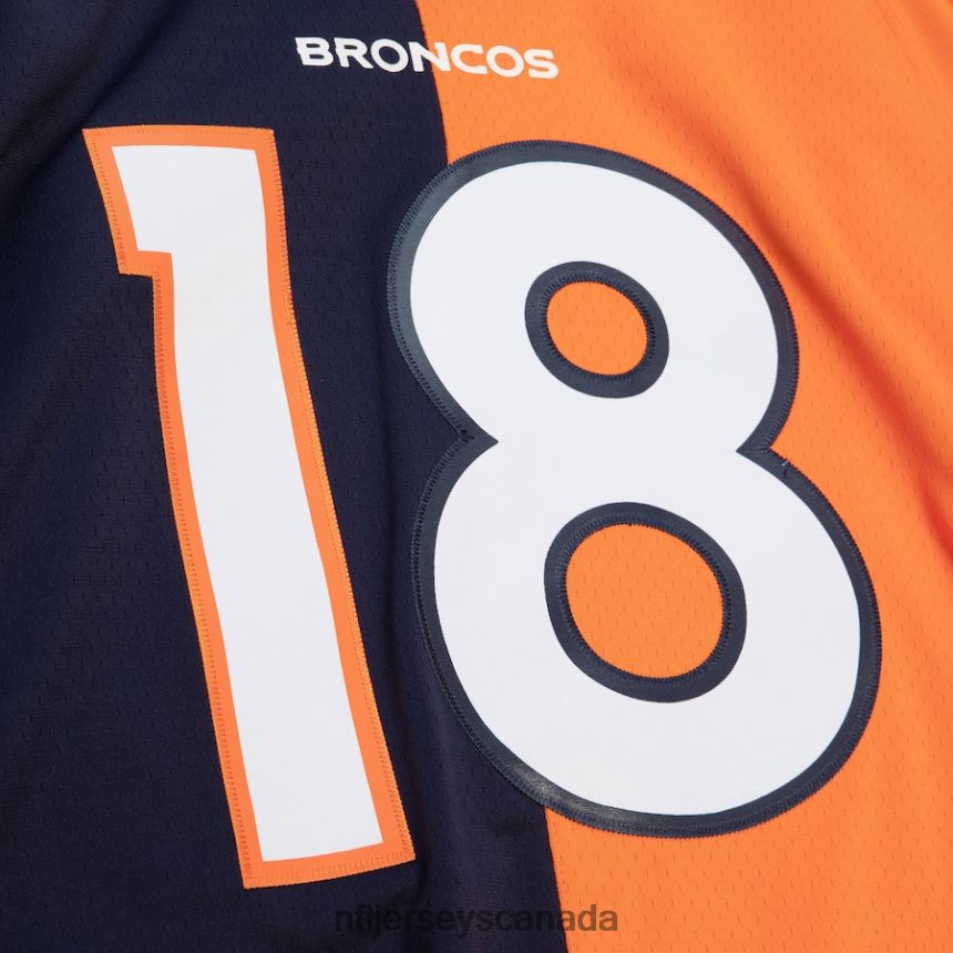 Men Denver Broncos Peyton Manning Mitchell  Ness Navy/Orange 2015 Split Legacy Replica Jersey Clothing NFL TBXFR62120