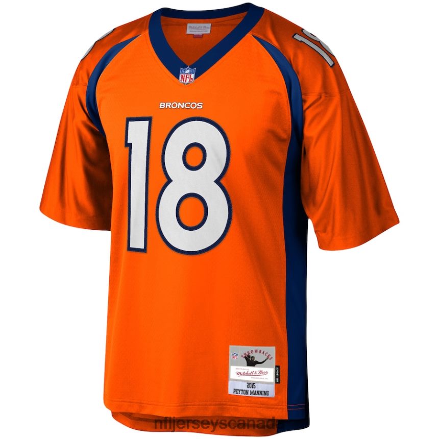 Men Denver Broncos Peyton Manning Mitchell  Ness Orange 2015 Legacy Replica Jersey Clothing NFL TBXFR6322