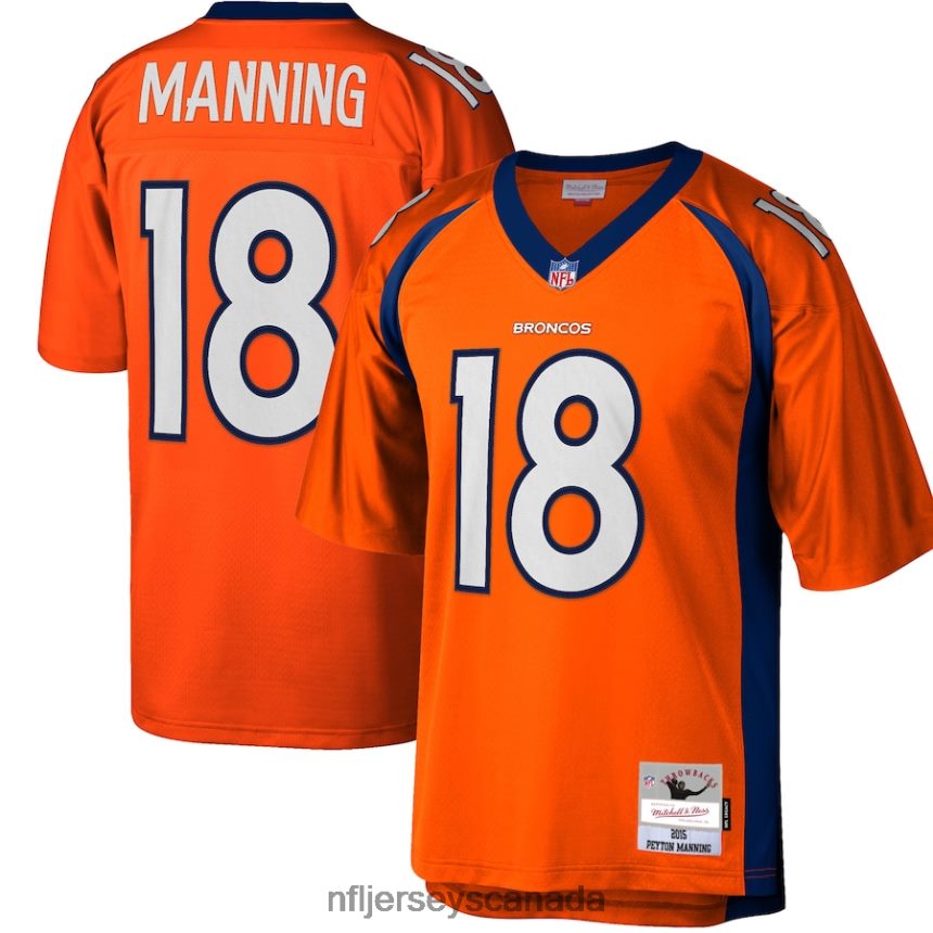 Men Denver Broncos Peyton Manning Mitchell  Ness Orange Big  Tall 2015 Retired Player Replica Jersey Clothing NFL TBXFR62706
