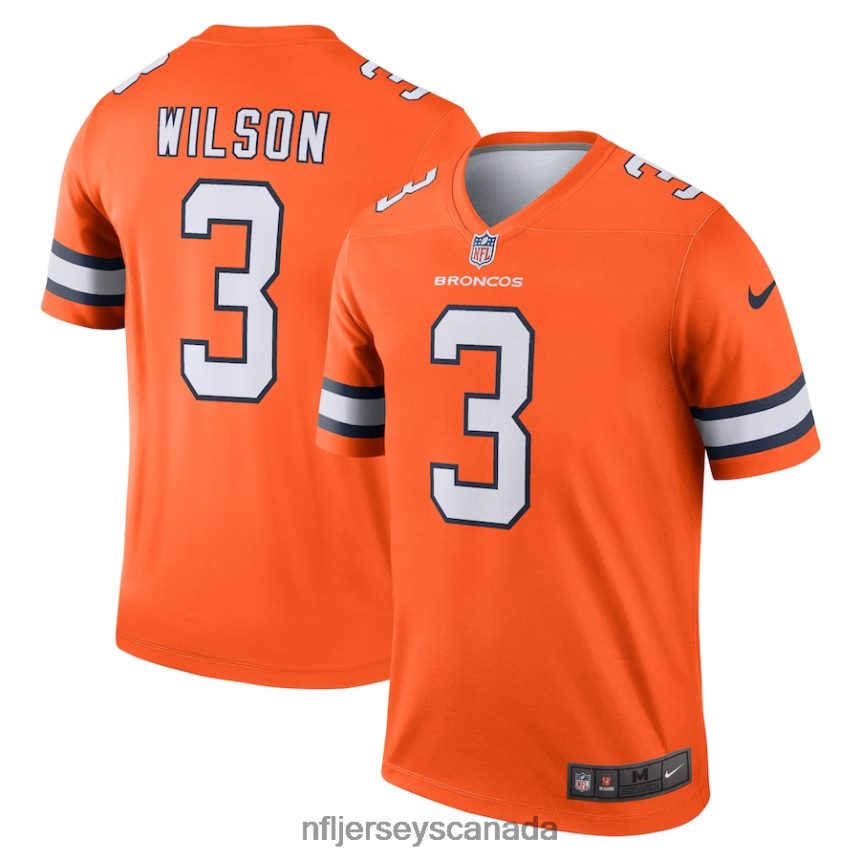 Men Denver Broncos Russell Wilson Nike Orange Alternate Legend Jersey Clothing NFL TBXFR6891