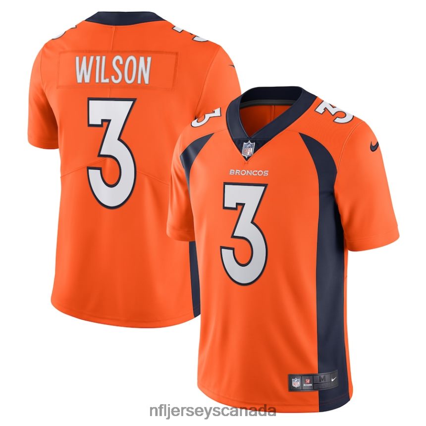 Men Denver Broncos Russell Wilson Nike Orange Team Vapor Limited Jersey Clothing NFL TBXFR6309