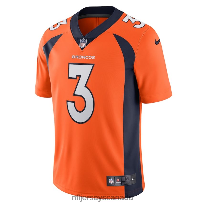 Men Denver Broncos Russell Wilson Nike Orange Team Vapor Limited Jersey Clothing NFL TBXFR6309