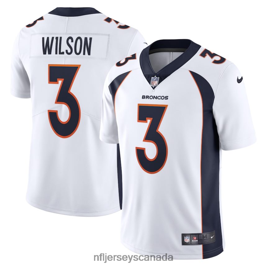 Men Denver Broncos Russell Wilson Nike White Team Vapor Limited Jersey Clothing NFL TBXFR6579