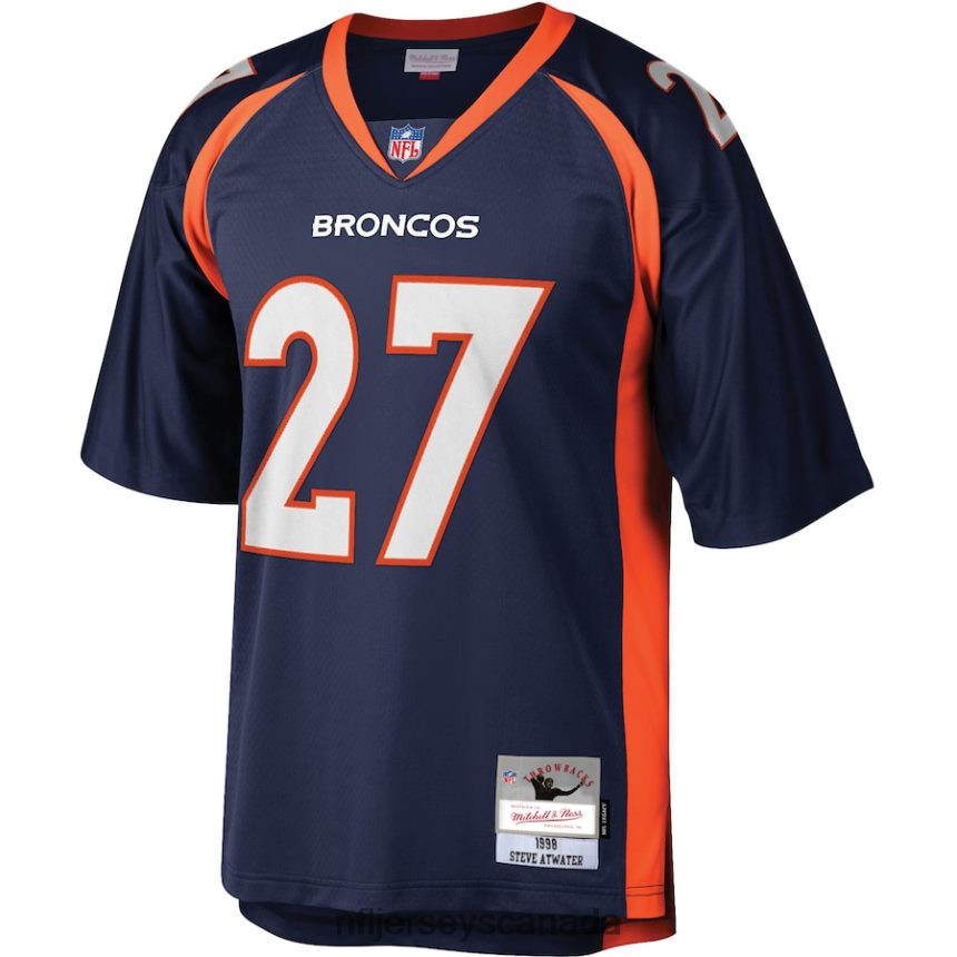 Men Denver Broncos Steve Atwater Mitchell  Ness Navy Legacy Replica Jersey Clothing NFL TBXFR63393
