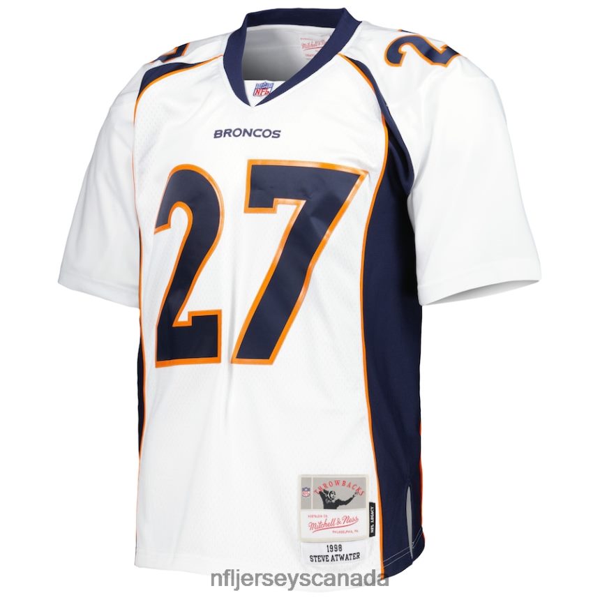 Men Denver Broncos Steve Atwater Mitchell  Ness White 1998 Legacy Replica Jersey Clothing NFL TBXFR61120