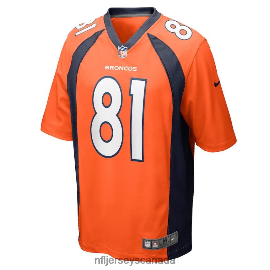 Men Denver Broncos Tim Patrick Nike Orange Game Jersey Clothing NFL TBXFR62243