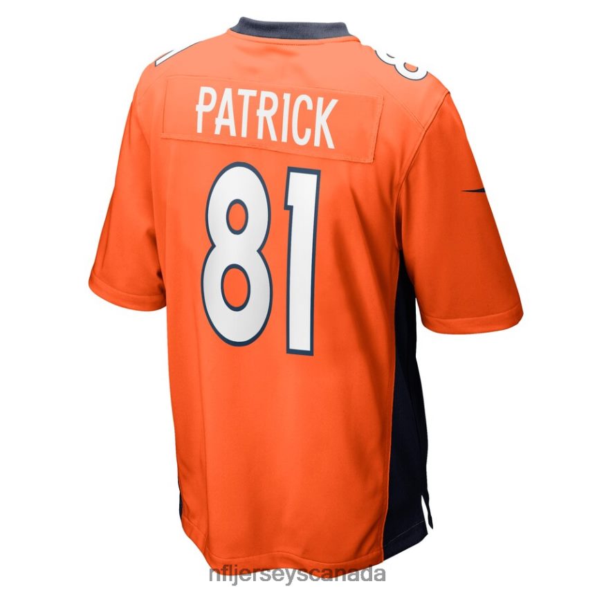 Men Denver Broncos Tim Patrick Nike Orange Game Jersey Clothing NFL TBXFR62243