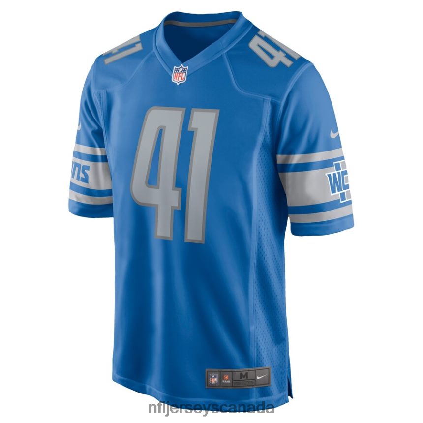Men Detroit Lions AJ Parker Nike Blue Game Jersey Clothing NFL TBXFR66652