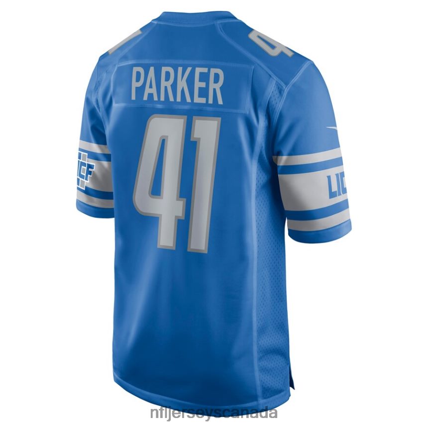 Men Detroit Lions AJ Parker Nike Blue Game Jersey Clothing NFL TBXFR66652
