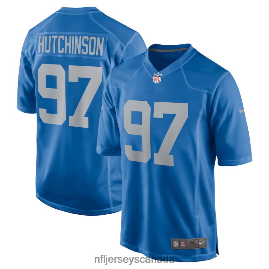 Men Detroit Lions Aidan Hutchinson Nike Blue Player Game Jersey Clothing NFL TBXFR62730