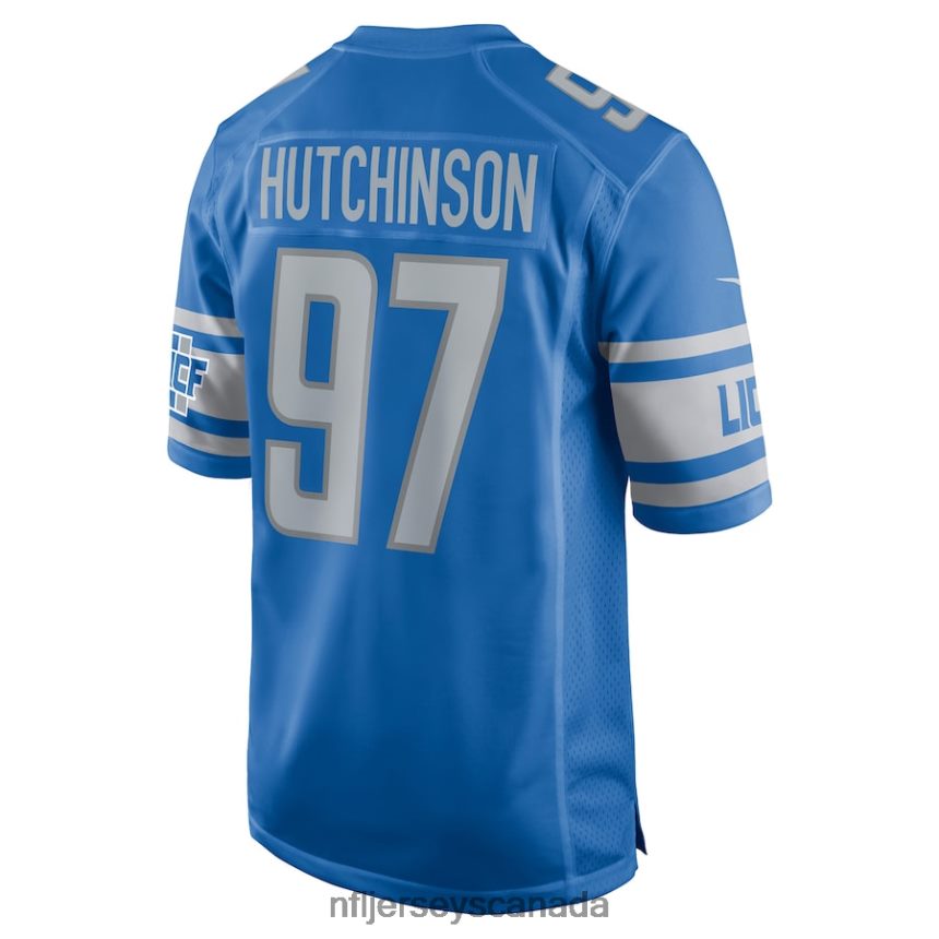 Men Detroit Lions Aidan Hutchinson Nike Blue Player Game Jersey Clothing NFL TBXFR645