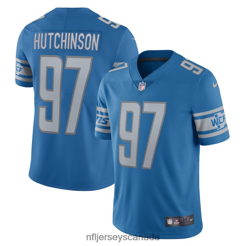 Men Detroit Lions Aidan Hutchinson Nike Blue Team Vapor Limited Jersey Clothing NFL TBXFR632
