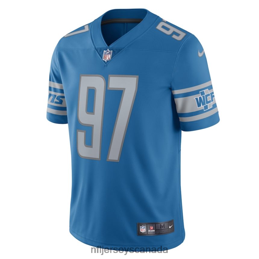 Men Detroit Lions Aidan Hutchinson Nike Blue Team Vapor Limited Jersey Clothing NFL TBXFR632