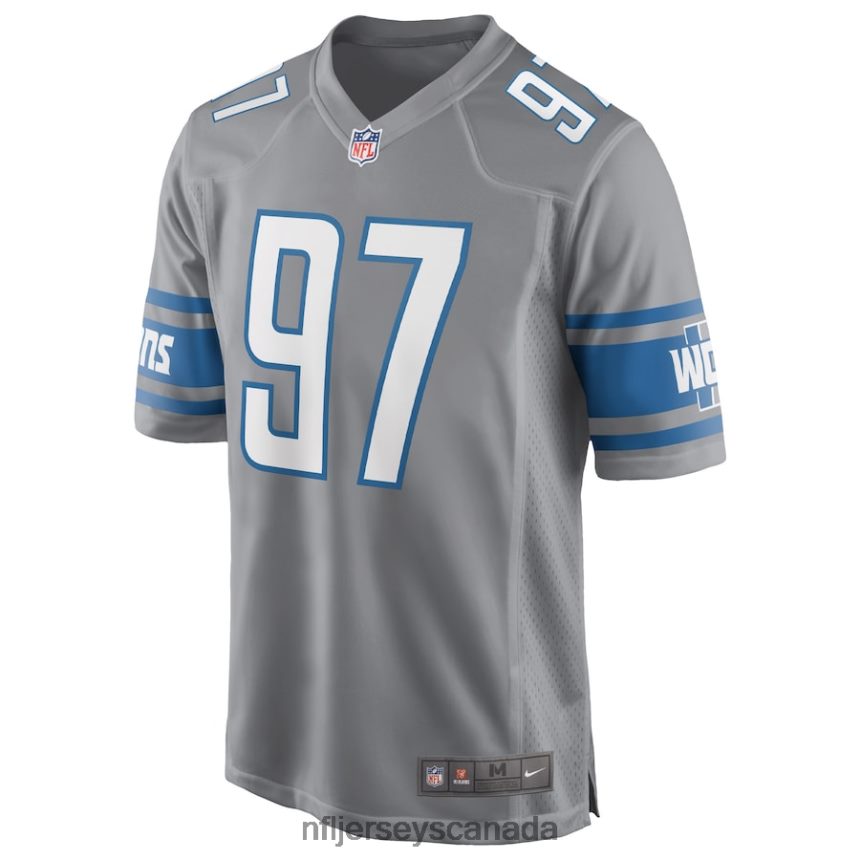 Men Detroit Lions Aidan Hutchinson Nike Silver Game Jersey Clothing NFL TBXFR627