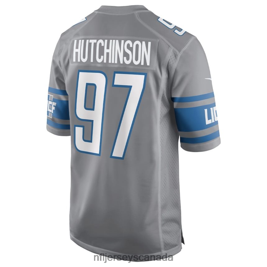 Men Detroit Lions Aidan Hutchinson Nike Silver Game Jersey Clothing NFL TBXFR627