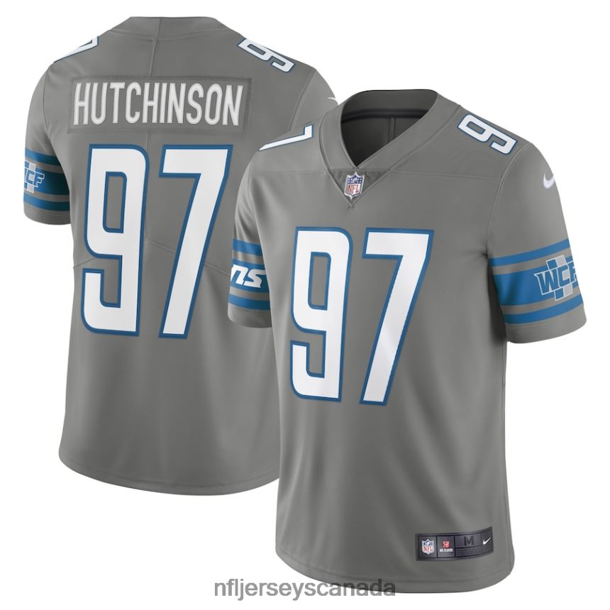 Men Detroit Lions Aidan Hutchinson Nike Steel Alternate Team Vapor Limited Jersey Clothing NFL TBXFR6293