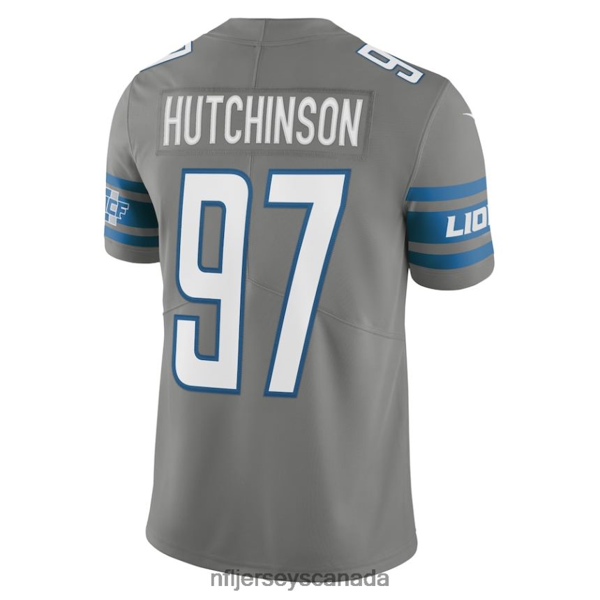 Men Detroit Lions Aidan Hutchinson Nike Steel Alternate Team Vapor Limited Jersey Clothing NFL TBXFR6293