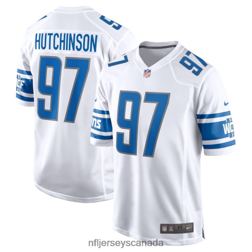 Men Detroit Lions Aidan Hutchinson Nike White Player Game Jersey Clothing NFL TBXFR679
