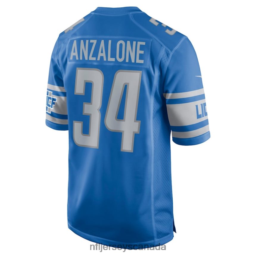 Men Detroit Lions Alex Anzalone Nike Blue Game Jersey Clothing NFL TBXFR61098