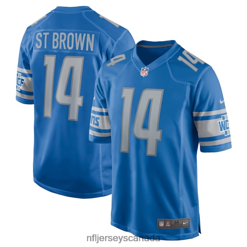 Men Detroit Lions Amon-Ra St Brown Nike Blue Game Player Jersey Clothing NFL TBXFR646