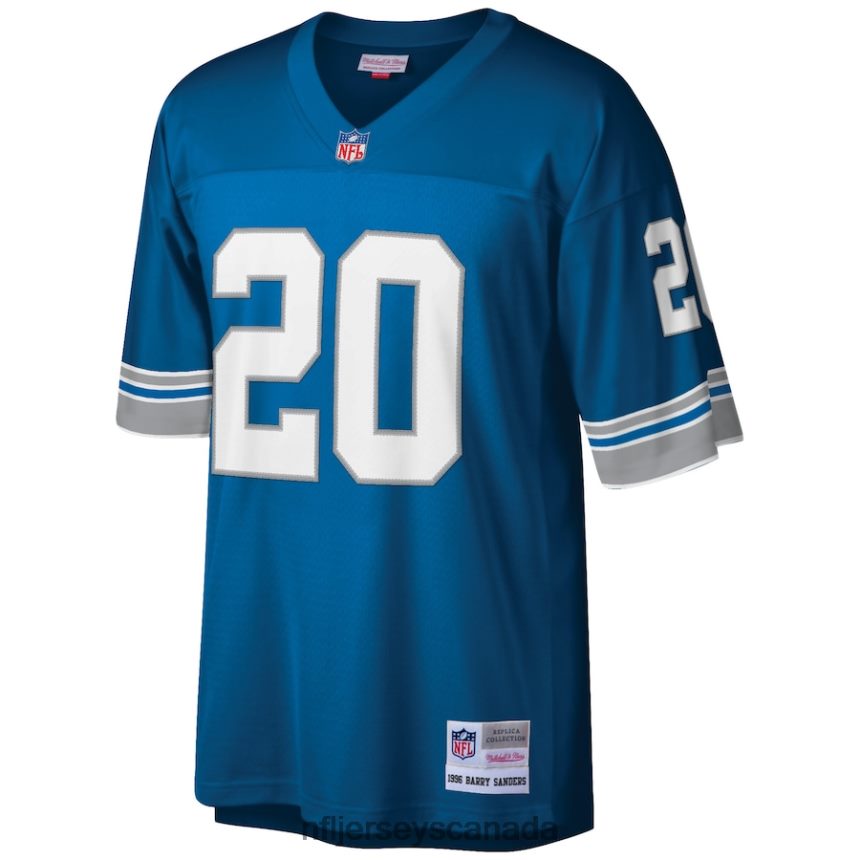 Men Detroit Lions Barry Sanders Mitchell  Ness Blue Big  Tall 1996 Retired Player Replica Jersey Clothing NFL TBXFR6475