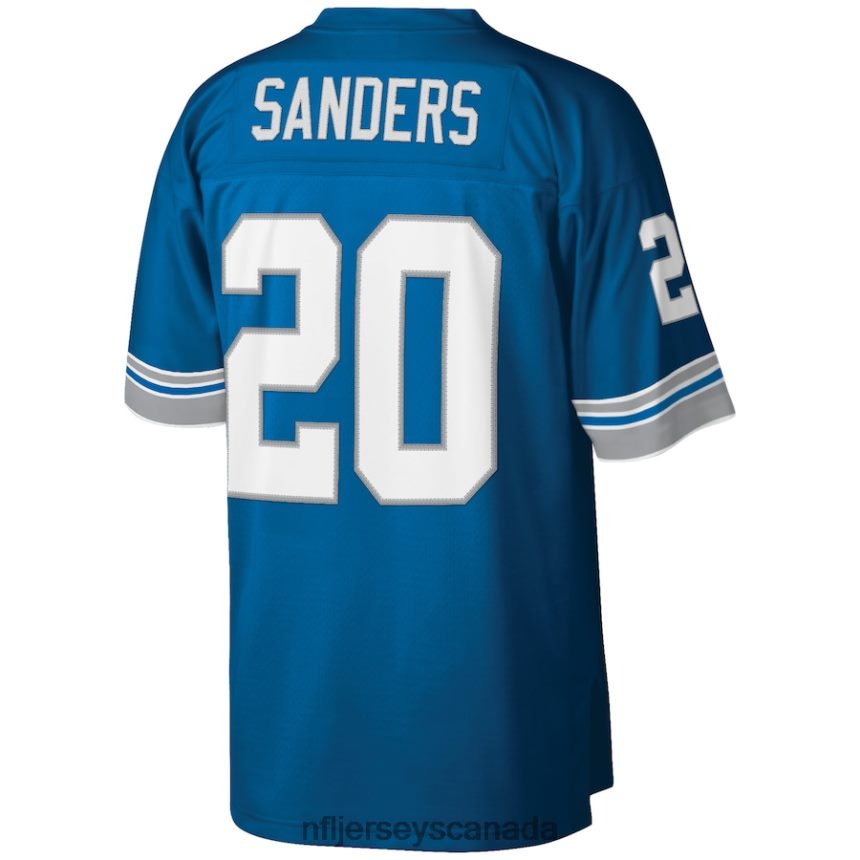 Men Detroit Lions Barry Sanders Mitchell  Ness Blue Big  Tall 1996 Retired Player Replica Jersey Clothing NFL TBXFR6475