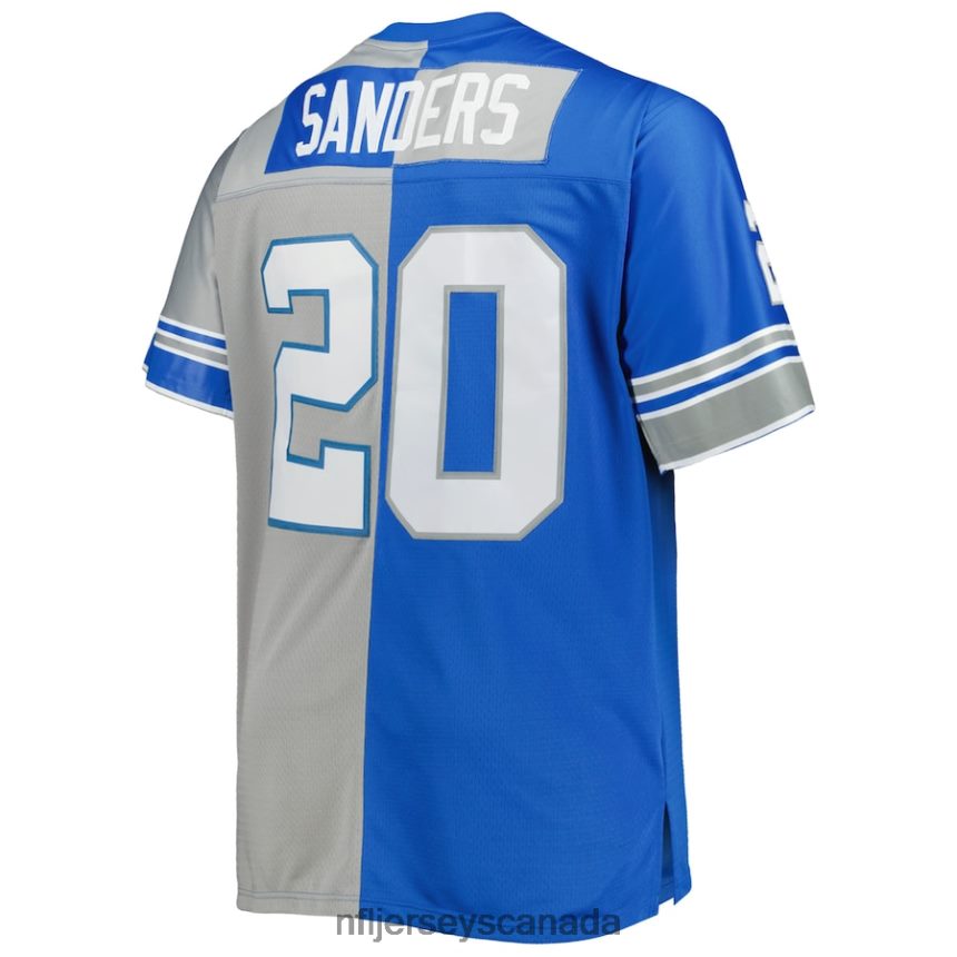 Men Detroit Lions Barry Sanders Mitchell  Ness Blue/Silver Big  Tall Split Legacy Retired Player Replica Jersey Clothing NFL TBXFR62200