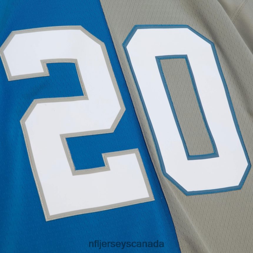 Men Detroit Lions Barry Sanders Mitchell  Ness Blue/Silver Big  Tall Split Legacy Retired Player Replica Jersey Clothing NFL TBXFR62200