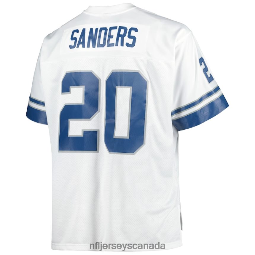 Men Detroit Lions Barry Sanders Mitchell  Ness White Big  Tall 1996 Retired Player Replica Jersey Clothing NFL TBXFR62513