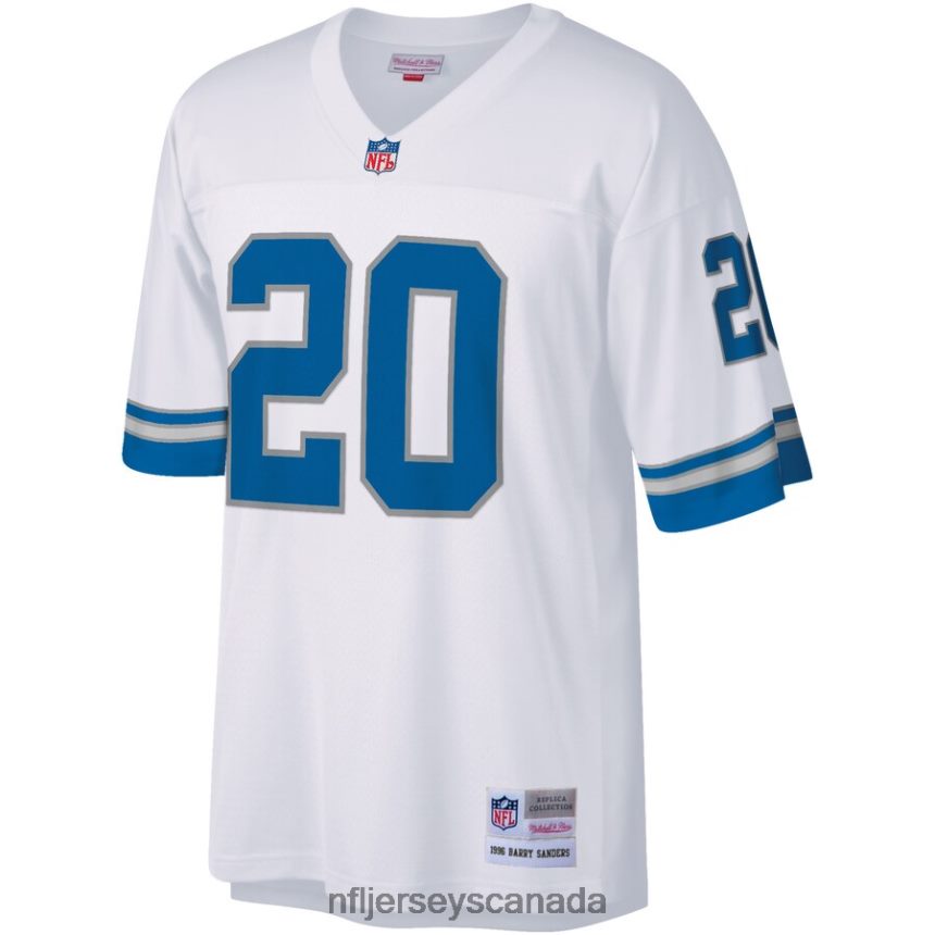 Men Detroit Lions Barry Sanders Mitchell  Ness White Legacy Replica Jersey Clothing NFL TBXFR62223
