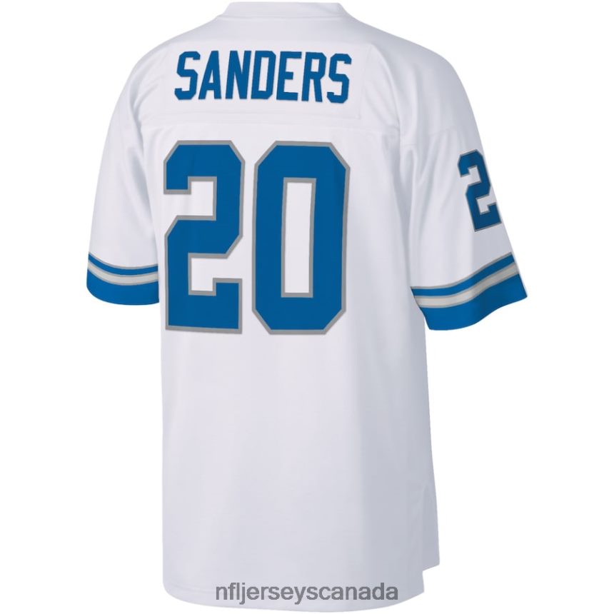 Men Detroit Lions Barry Sanders Mitchell  Ness White Legacy Replica Jersey Clothing NFL TBXFR62223