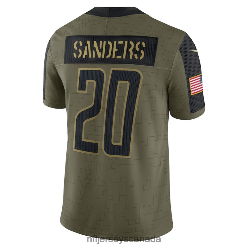 Men Detroit Lions Barry Sanders Nike Olive 2021 Salute To Service Retired Player Limited Jersey Clothing NFL TBXFR63333
