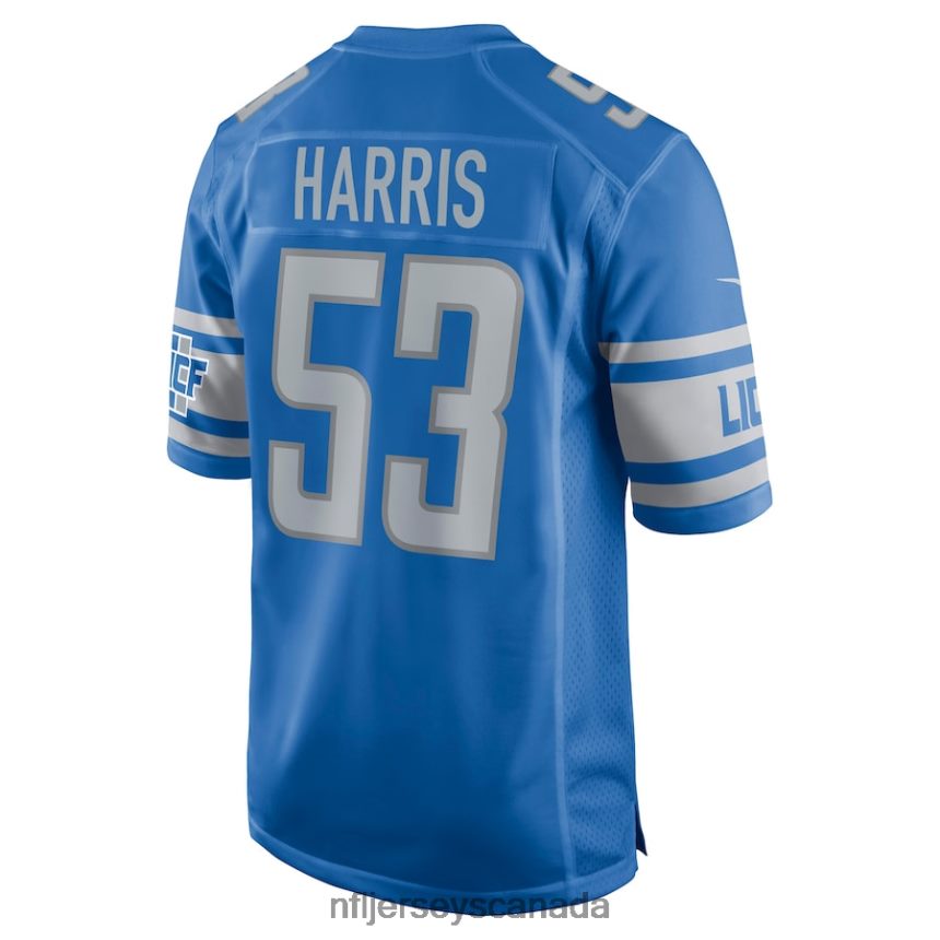 Men Detroit Lions Charles Harris Nike Blue Game Jersey Clothing NFL TBXFR64906