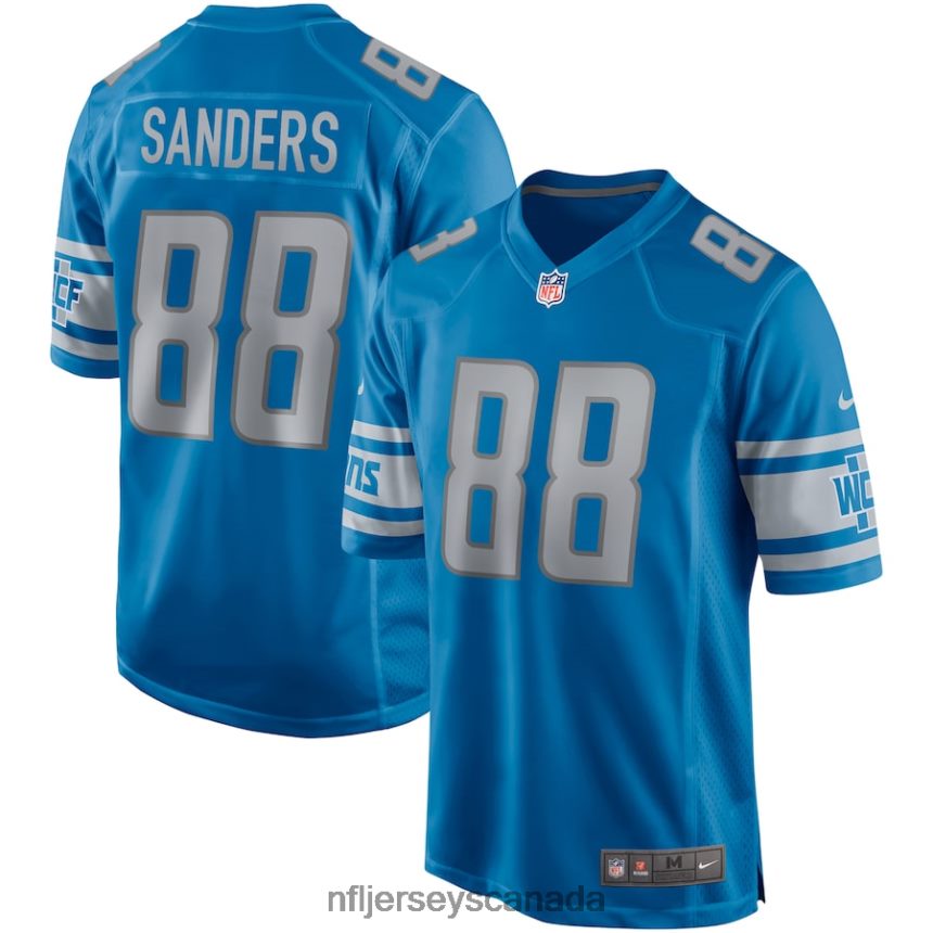 Men Detroit Lions Charlie Sanders Nike Blue Game Retired Player Jersey Clothing NFL TBXFR64163