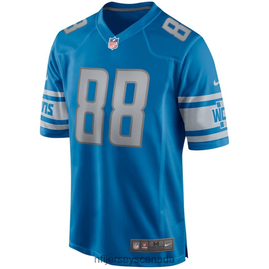 Men Detroit Lions Charlie Sanders Nike Blue Game Retired Player Jersey Clothing NFL TBXFR64163
