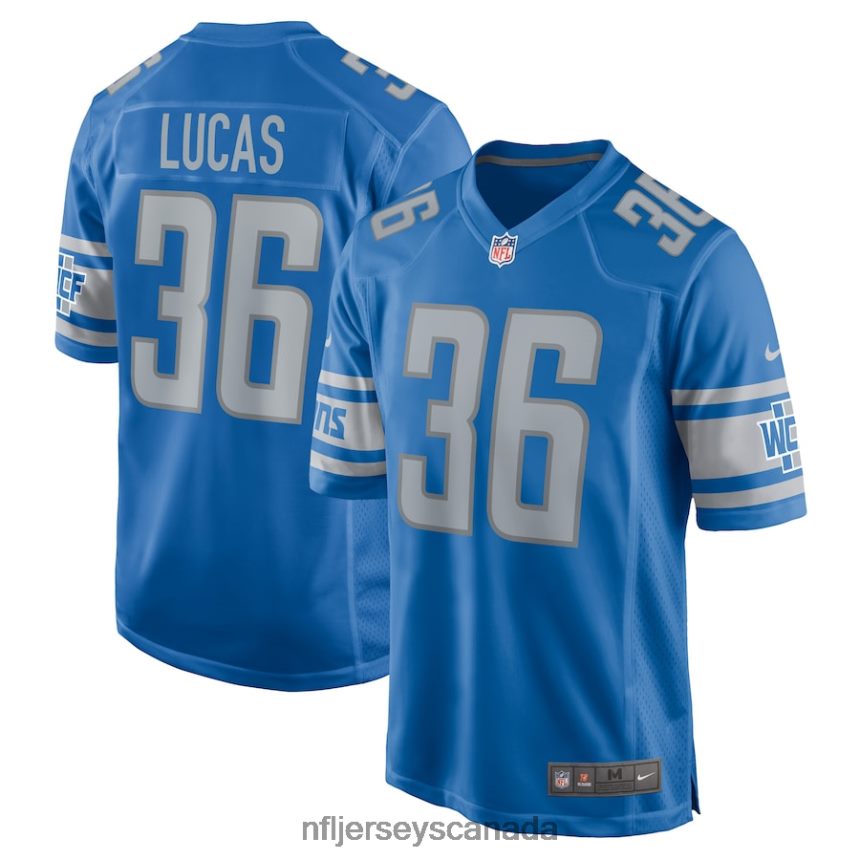 Men Detroit Lions Chase Lucas Nike Blue Player Game Jersey Clothing NFL TBXFR64414
