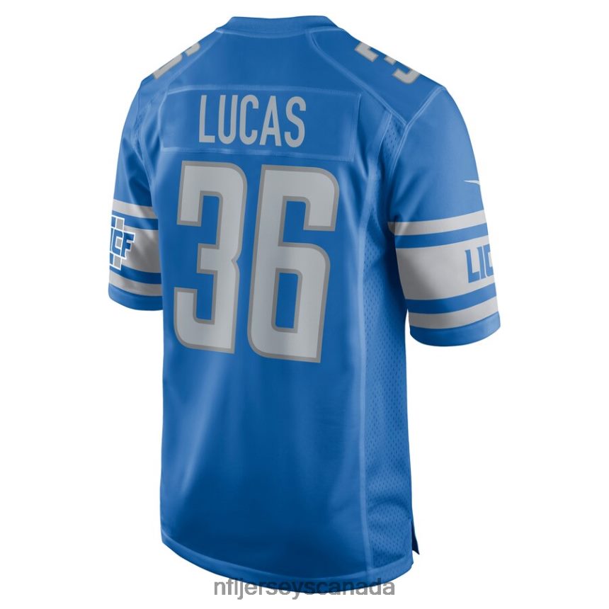 Men Detroit Lions Chase Lucas Nike Blue Player Game Jersey Clothing NFL TBXFR64414