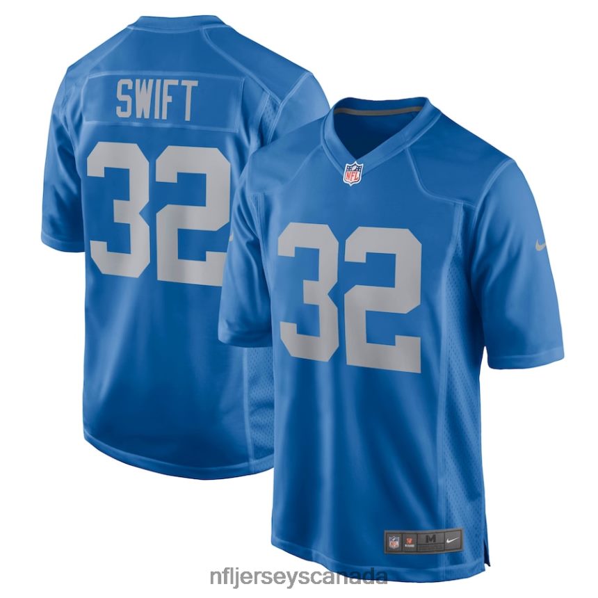Men Detroit Lions DAndre Swift Nike Blue Game Player Jersey Clothing NFL TBXFR62806