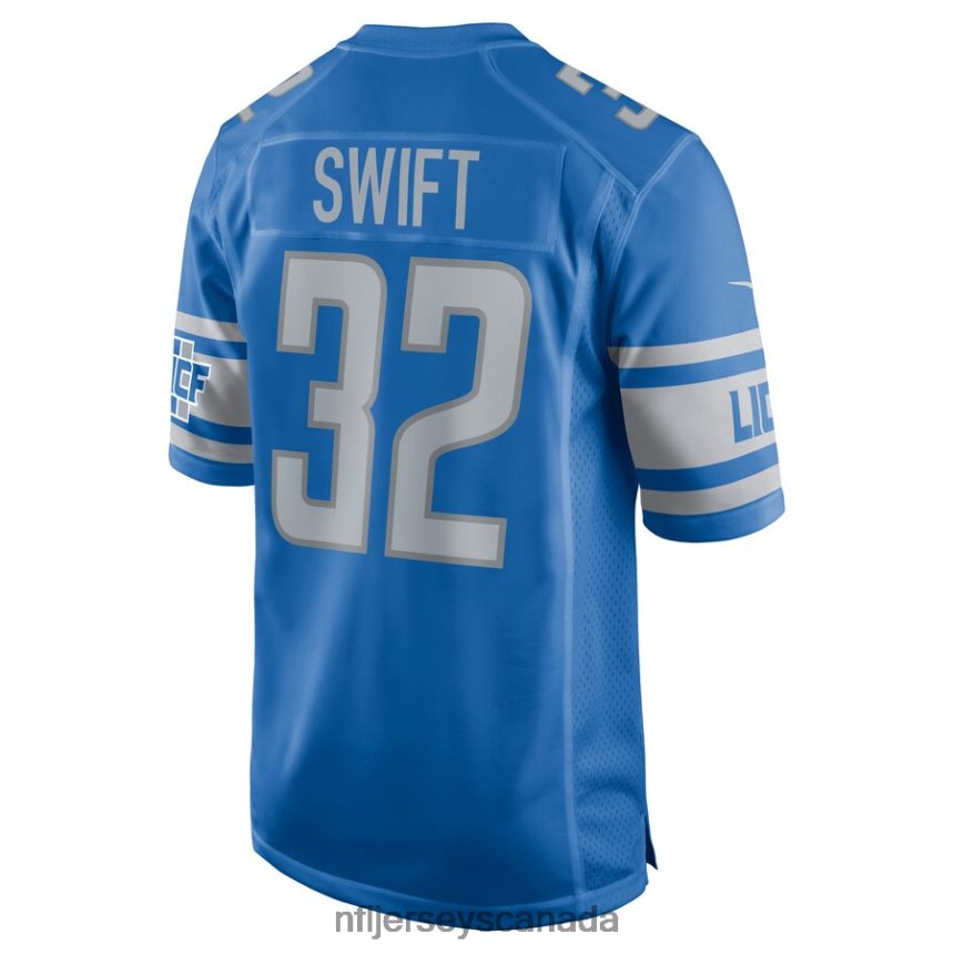 Men Detroit Lions D\Andre Swift Nike Blue Team Game Jersey Clothing NFL TBXFR6520