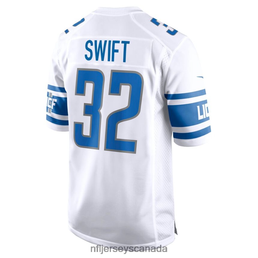 Men Detroit Lions D\Andre Swift Nike White Game Jersey Clothing NFL TBXFR61001