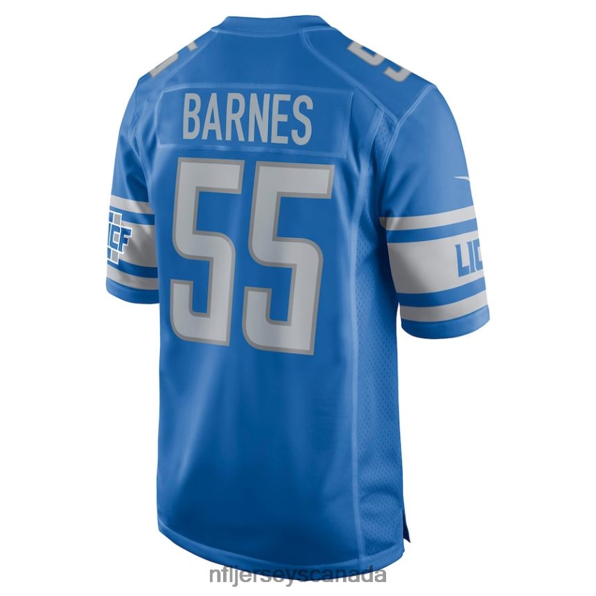 Men Detroit Lions Derrick Barnes Nike Blue Game Player Jersey Clothing NFL TBXFR63208