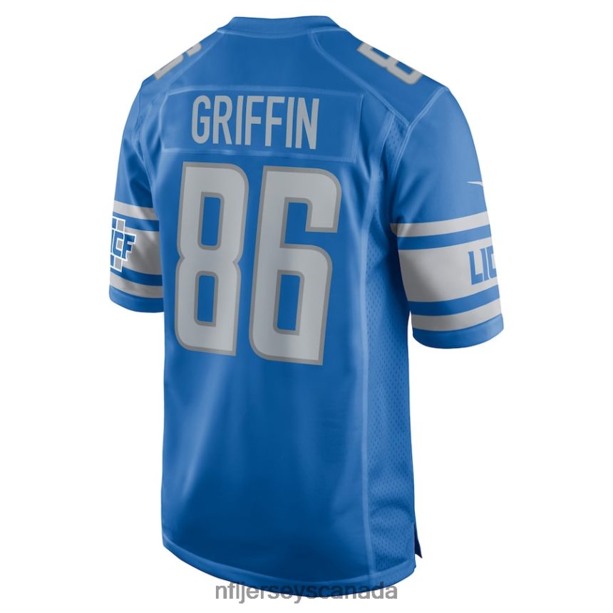 Men Detroit Lions Garrett Griffin Nike Blue Player Game Jersey Clothing NFL TBXFR65988