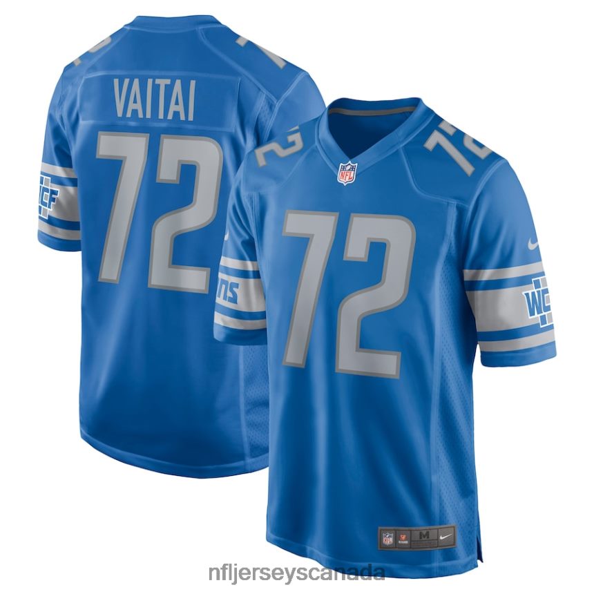 Men Detroit Lions Halapoulivaati Vaitai Nike Blue Game Jersey Clothing NFL TBXFR65749